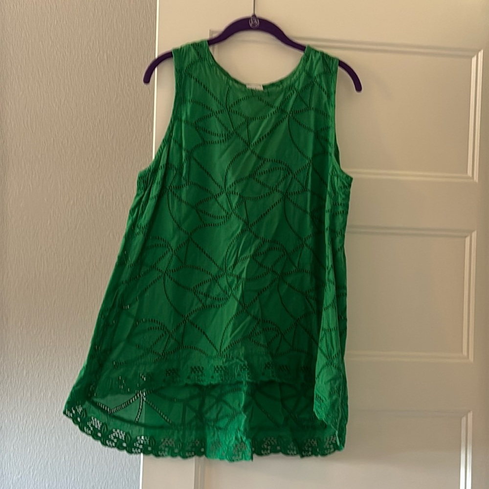 CAbi Green Sleeveless Tank Top